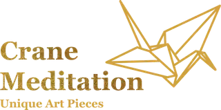 Crane Meditation Logo mit Origami-Kranich